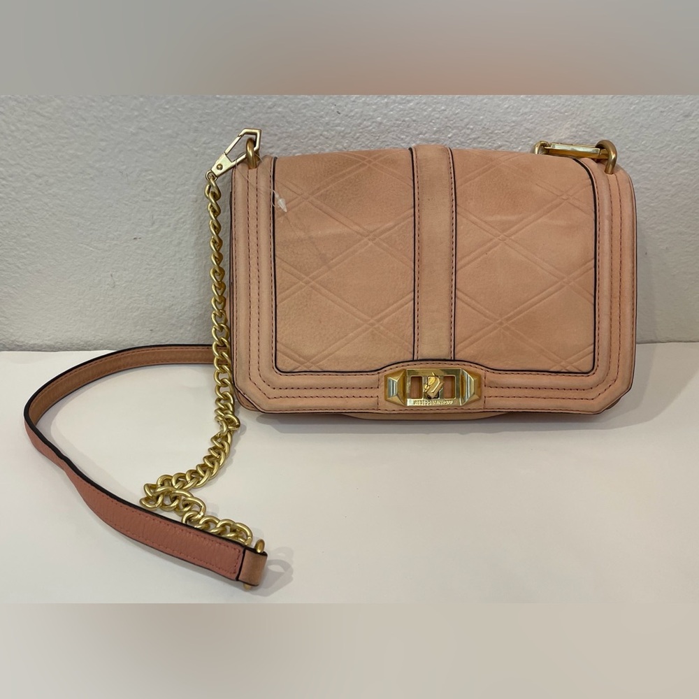 Rebecca Minkoff Love Nubuck Crossbody‎ Bag Gold Hardware